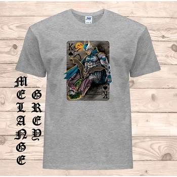 Pánské tričko panske-levne-bavlnene-tricko-potisk-Batman-Joker Barva: Grey melange - šedá směs, velikost: 5XL