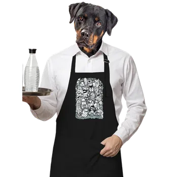 Kuchyňská zástěra Bastard Doodle zástěra Black