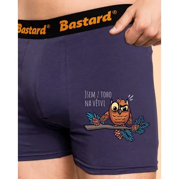 Pánské spodní prádlo Bastard Jsem na větvi boxerky Blue Navy