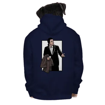 Pánská mikina Bastard Zmatený Travolta pánská mikina na zip Navy