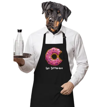 Kuchyňská zástěra Bastard Eat different zástěra Black