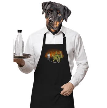 Kuchyňská zástěra Bastard Venčení draka zástěra Black