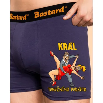 Trenýrky Bastard Král a královna parketu boxerky Blue Navy