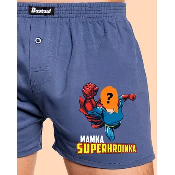 Trenýrky Bastard Mamka superhrdinka pánské trenky Blue