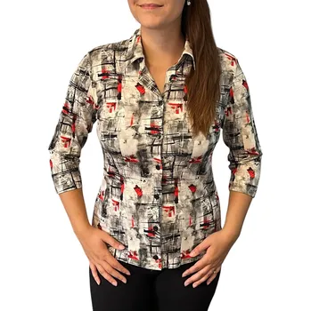 Dámská košile Košile Sabatti béžová s červeným vzorem Velikosti Sabatti: 52