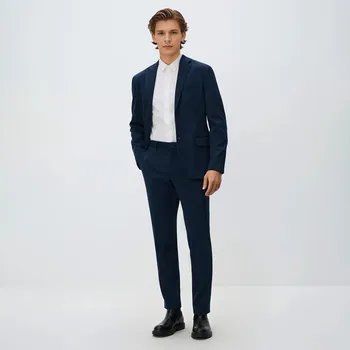 Reserved - Oblekové kalhoty slim fit - tmavomodrá - 843HO-59M - 843HO-59M-S