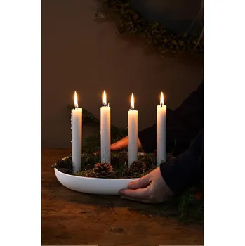 Vánoční svícen STOREFACTORY Adventní svícen GRÖNDAL na 4svíčky v řadě D.32cm bílý