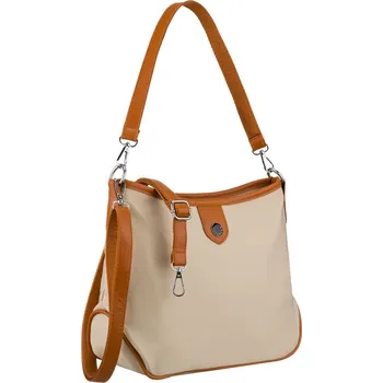 Kabelka Peterson Dámská městská kabelka jednokomorová a se zapínáním na zip Barva: hnědá || ecru