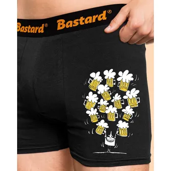 Trenýrky Bastard Šťastný pivař boxerky Black