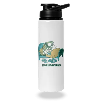 Láhev Bastard Korunavirus v posteli lahev na vodu White