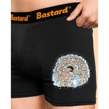 Trenýrky Bastard Nejdu s davem boxerky Black