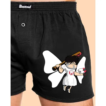 Trenýrky Bastard Zoubková víla pánské trenky Black