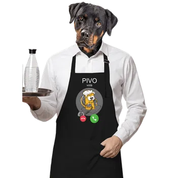 Kuchyňská zástěra Bastard Pivo volá zástěra Black