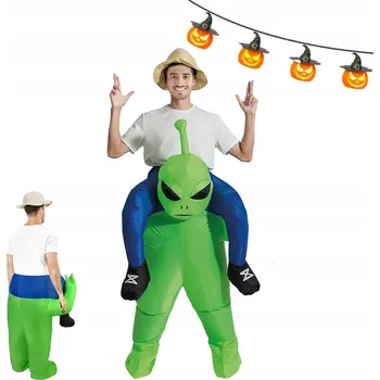 Karnevalový kostým NAFUKOVACÍ KOSTÝM MIMOZEMŠŤANÉ ALIEN ÚNOS UFO HALLOWEEN 160-190 cm