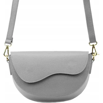 Vera Pelle kabelka z pravé kůže šedá