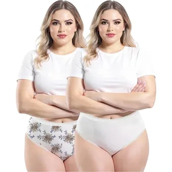 Kalhotky Dámské spodní prádlo s vysokým pasem, květinový vzor, 2 kusy v balení, velikost 3XL Captain Mike