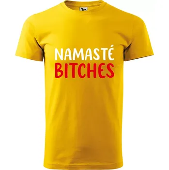 Pánské tričko Sablio Tričko s potiskem Namasté, bitches - žluté XL