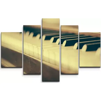 Obraz Sablio Obraz - 5-dílný Klávesy klavíru - 125x90 cm