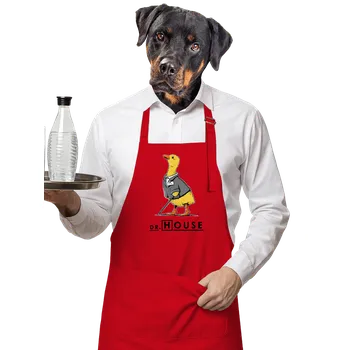 Kuchyňská zástěra Bastard Dr. House zástěra Red