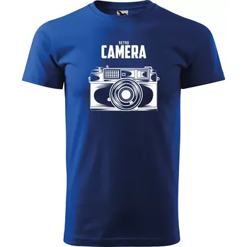 Sablio Tričko s potiskem pro fotografa retro camera - modré 2XL
