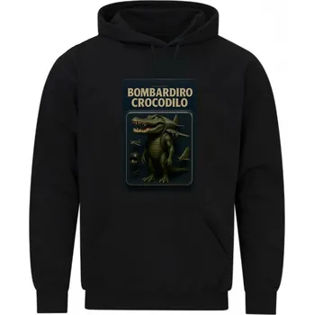 Pánská mikina Pánská mikina Akční Figurka Bombardiro Crocodilo (Velikost: 5XL, Barva: Černá)