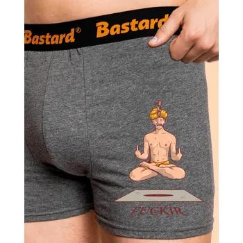 Trenýrky Bastard Fuckír boxerky Gray Melange