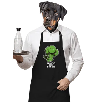 Kuchyňská zástěra Bastard Zahoď ten stejk zástěra Black