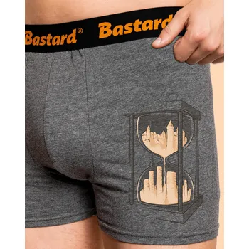 Trenýrky Bastard Přesýpací hodiny boxerky Gray Melange