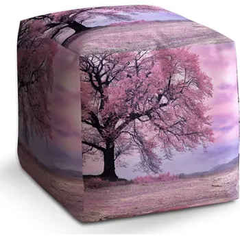 Taburet Sablio Taburet Cube Růžový strom: 40x40x40 cm