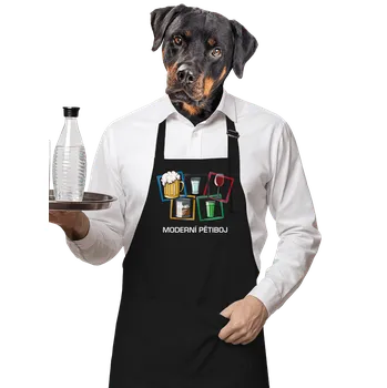 Kuchyňská zástěra Bastard Moderní pětiboj zástěra Black