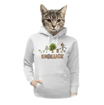 Dámská mikina Bastard Evoluce Pinocchio dámská mikina klokanka White