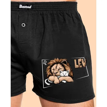 Trenýrky Bastard Kočičí horoskop: Lev pánské trenky Black