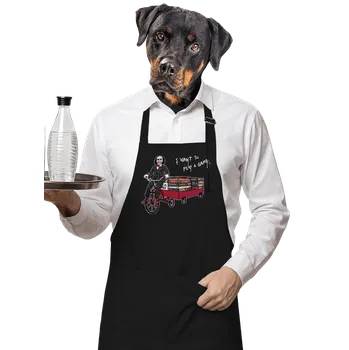 Kuchyňská zástěra Bastard Chci si zahrát hru zástěra Black