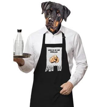 Kuchyňská zástěra Bastard Vem si ze mě příklad zástěra Black