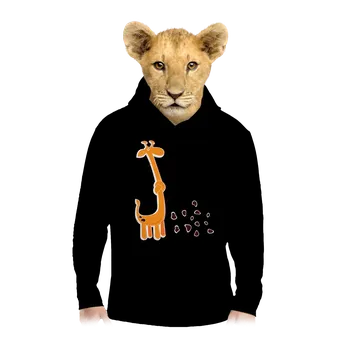 Chlapecká mikina Bastard Žirafa dětská mikina klokanka Black