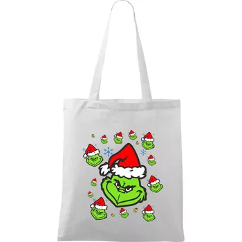 Grinch Vánoční - Taška bavlněná - 42 x 38 cm ( Bílá )