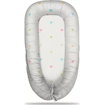 Hnízdečko pro miminko Sablio Hnízdečko pro miminko Barevná srdíčka na béžové