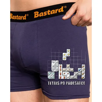 Pánské spodní prádlo Bastard Tetris po padesátce boxerky Blue Navy