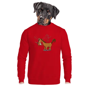 Pánská mikina Bastard Jednorožec unisex mikina bez kapuce Red