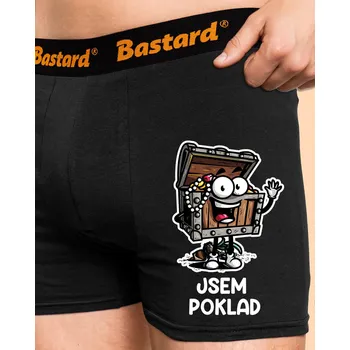 Trenýrky Bastard Jsem poklad boxerky Black