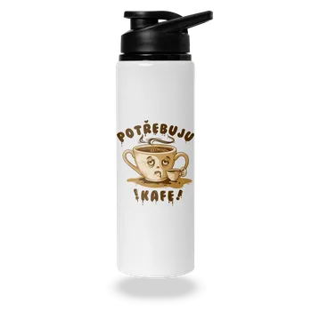 Láhev Bastard Potřebuju kafe lahev na vodu White