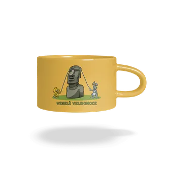 Bastard Velikonoční Moai hrnek makronka Yellow Macaron