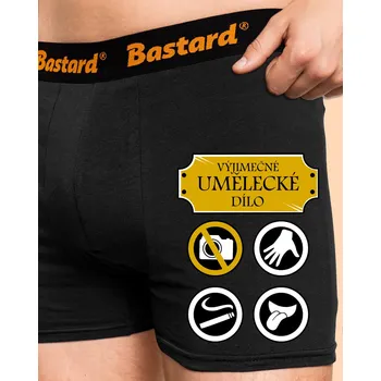 Trenýrky Bastard Umělecké dílo boxerky Black