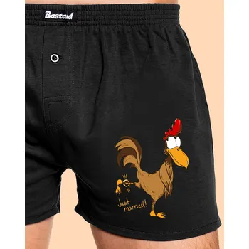 Trenýrky Bastard Novomanželé pánské trenky Black