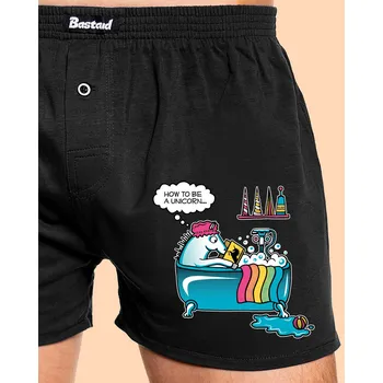 Trenýrky Bastard Jak se stát jednorožcem pánské trenky Black