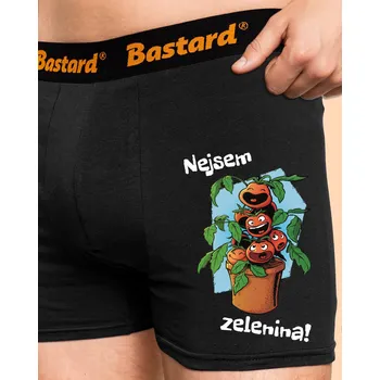 Trenýrky Bastard Nejsem zelenina boxerky Black