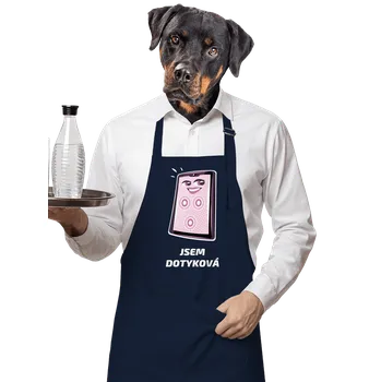 Kuchyňská zástěra Bastard Jsem dotyková zástěra Navy