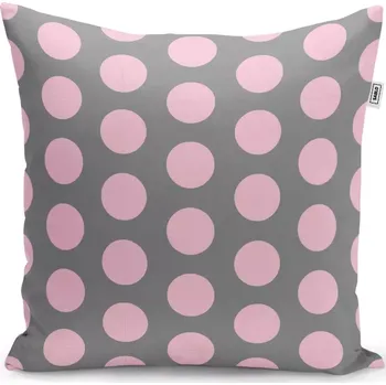 Polštář Sablio Polštář Velké růžové puntíky - 40x40 cm