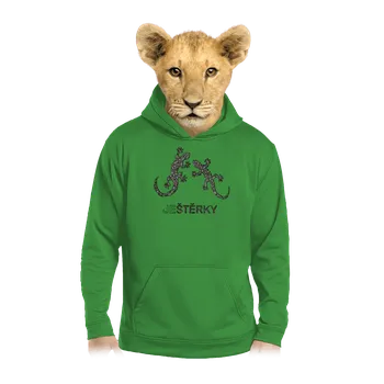 Chlapecká mikina Bastard Ještěrky dětská mikina klokanka Kelly Green AWD