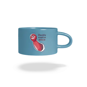 Bastard Člověče vzepři se hrnek makronka Blue Macaron